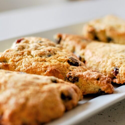 Four cranberry orange scones